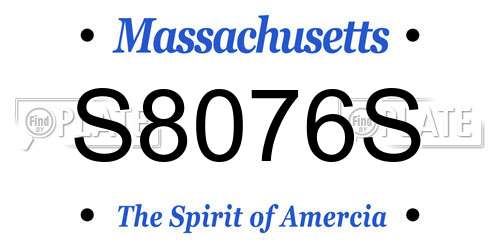 S8076S Massachusetts License Plate
