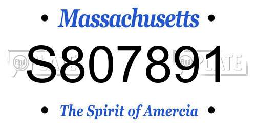 S807891 Massachusetts License Plate