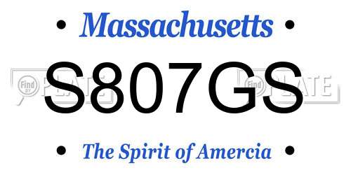 S807GS Massachusetts License Plate