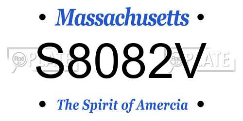 S8082V Massachusetts License Plate