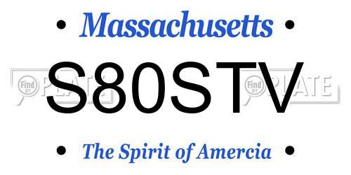 S80STV Massachusetts License Plate