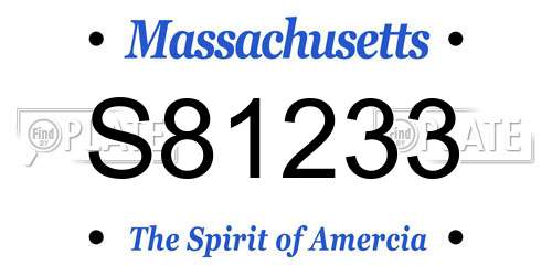 S81233 Massachusetts License Plate