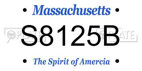 S8125B Massachusetts License Plate