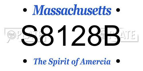 S8128B Massachusetts License Plate