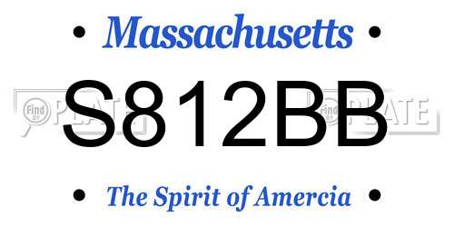 S812BB Massachusetts License Plate