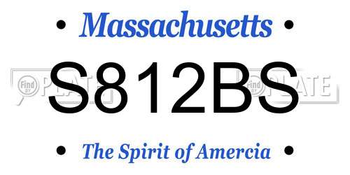 S812BS Massachusetts License Plate