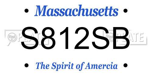 S812SB Massachusetts License Plate