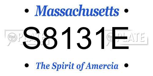 S8131E Massachusetts License Plate