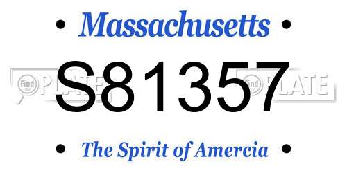 S81357 Massachusetts License Plate