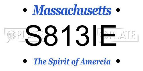 S813IE Massachusetts License Plate