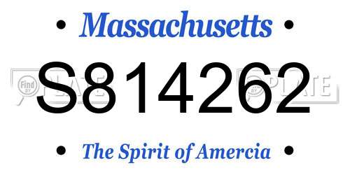 S814262 Massachusetts License Plate