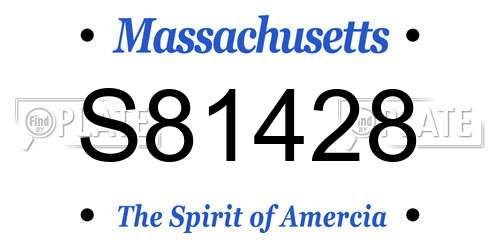 S81428 Massachusetts License Plate