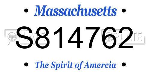 S814762 Massachusetts License Plate