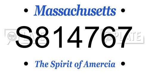 S814767 Massachusetts License Plate