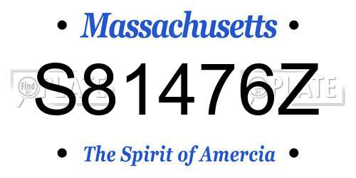 S81476Z Massachusetts License Plate