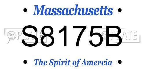 S8175B Massachusetts License Plate