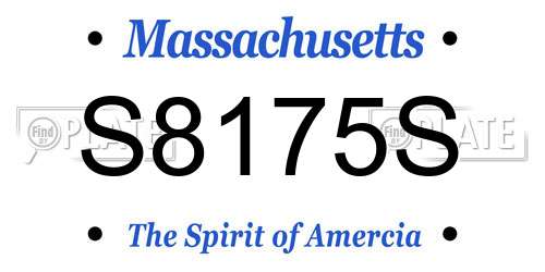 S8175S Massachusetts License Plate