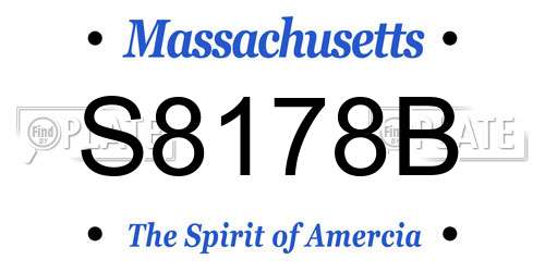 S8178B Massachusetts License Plate