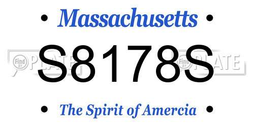 S8178S Massachusetts License Plate