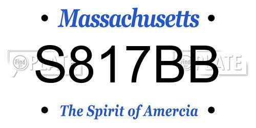 S817BB Massachusetts License Plate