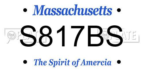 S817BS Massachusetts License Plate