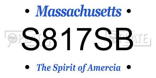 S817SB Massachusetts License Plate