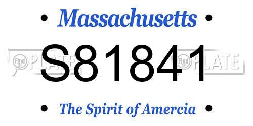 S81841 Massachusetts License Plate