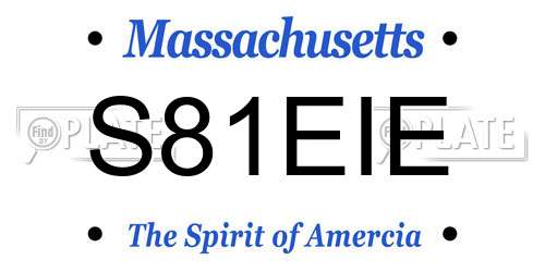 S81EIE Massachusetts License Plate