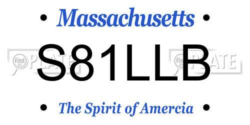 S81LLB Massachusetts License Plate