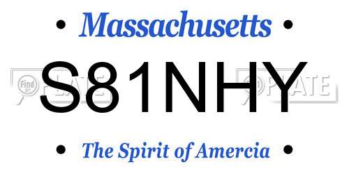 S81NHY Massachusetts License Plate