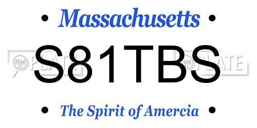S81TBS Massachusetts License Plate