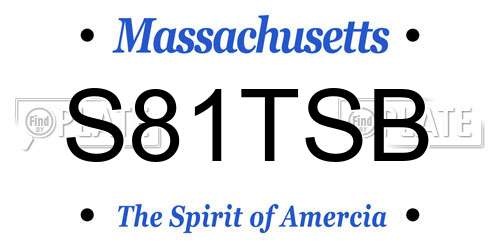 S81TSB Massachusetts License Plate