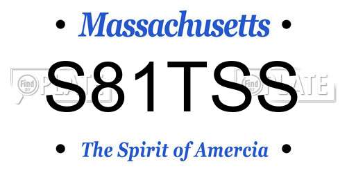 S81TSS Massachusetts License Plate