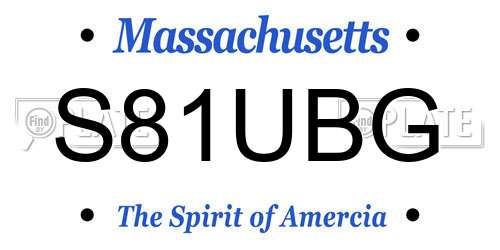 S81UBG Massachusetts License Plate