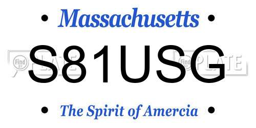 S81USG Massachusetts License Plate