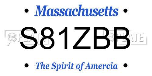 S81ZBB Massachusetts License Plate