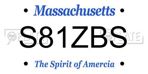 S81ZBS Massachusetts License Plate