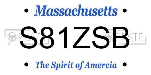 S81ZSB Massachusetts License Plate