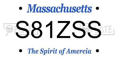 S81ZSS Massachusetts License Plate
