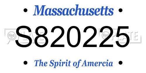 S820225 Massachusetts License Plate