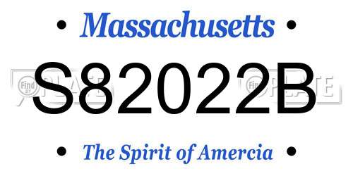 S82022B Massachusetts License Plate