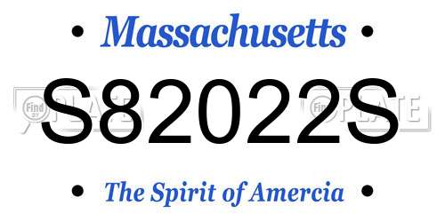S82022S Massachusetts License Plate