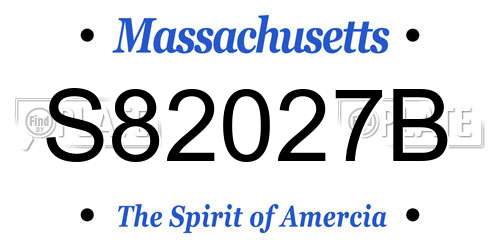 S82027B Massachusetts License Plate