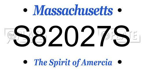 S82027S Massachusetts License Plate