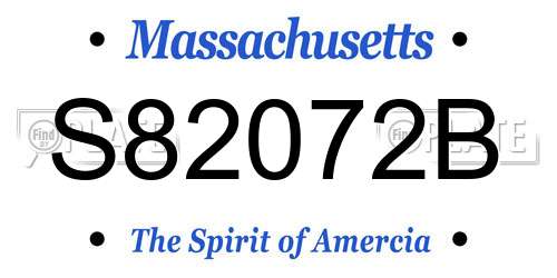 S82072B Massachusetts License Plate