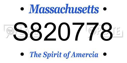 S820778 Massachusetts License Plate