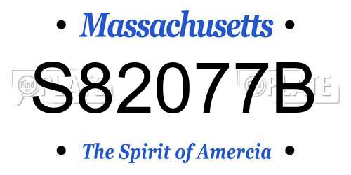 S82077B Massachusetts License Plate