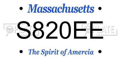 S820EE Massachusetts License Plate