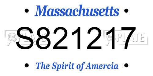 S821217 Massachusetts License Plate