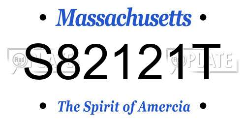 S82121T Massachusetts License Plate